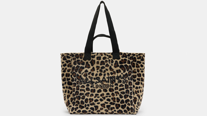 Izzy Leopard Print Logo Tote Bag