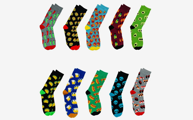 Jacques Moret Mens Novelty Crew Socks