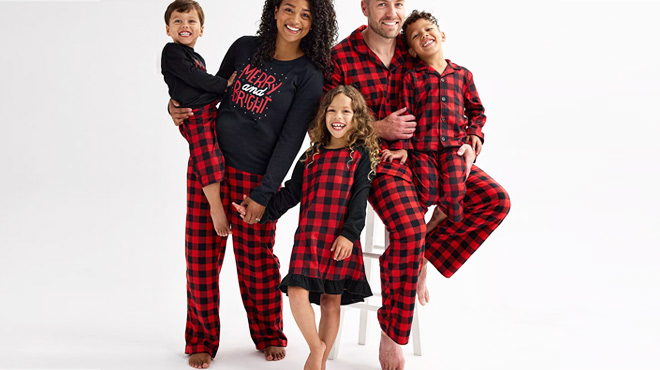 Jammies For Your Families Merry Bright Buffalo Plaid Pajamas