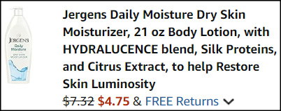 Jergens Daily Moisture Dry Skin Moisturizer Checkout