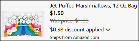 Jet Puffed Marshmallows Checkout