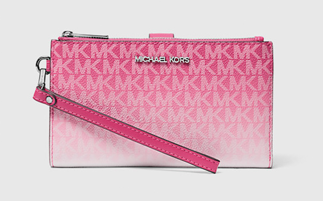 Jet Set Large Ombre Signature Logo Wristlet