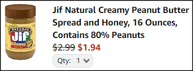 Jif Natural Creamy Peanut Butter Checkout