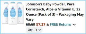 Johnsons Baby Powder at Checkout