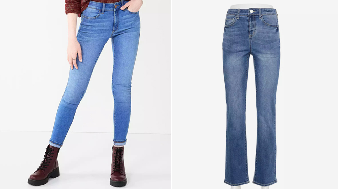 Juniors SO Low Rise Jeggings and Juniors SO Adaptive Easy Dress High Rise Bootcut Jeans