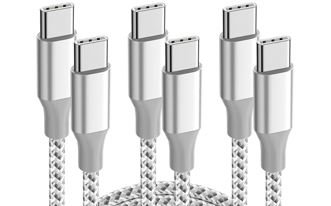 KYEHD USB C Cable 3 Pack 10FT 60W USB C to USB C Cable Nylon Braided Type C