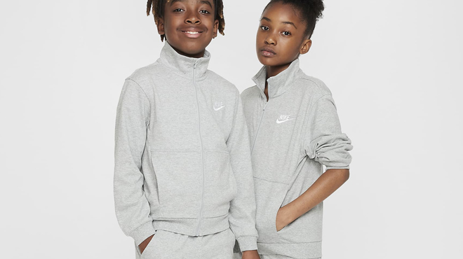 Kids Wearing Nike Big Kids Full Zip Knit Jacket