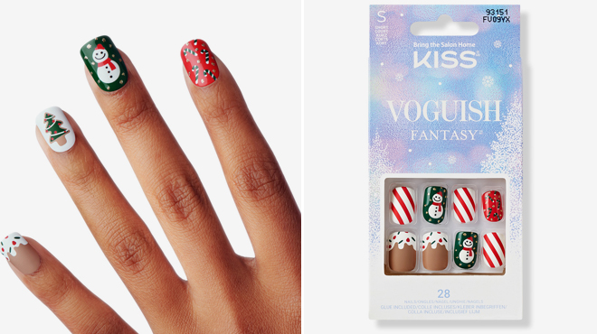 Kiss Silent Angels Voguish Fantasy Holiday 28 Count Press On Nails