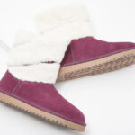 Koolaburra by UGG Suede Faux Fur Short Boots in Plum Color