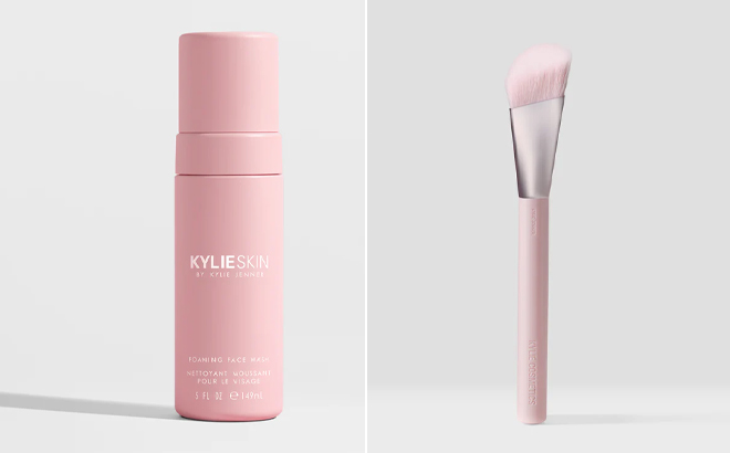 Kylie Cosmetics Foaming Face Wash and Skin Tint Brush