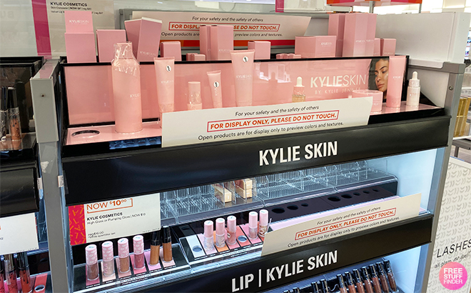 Kylie Cosmetics Products Displayed on Shelves at a Store