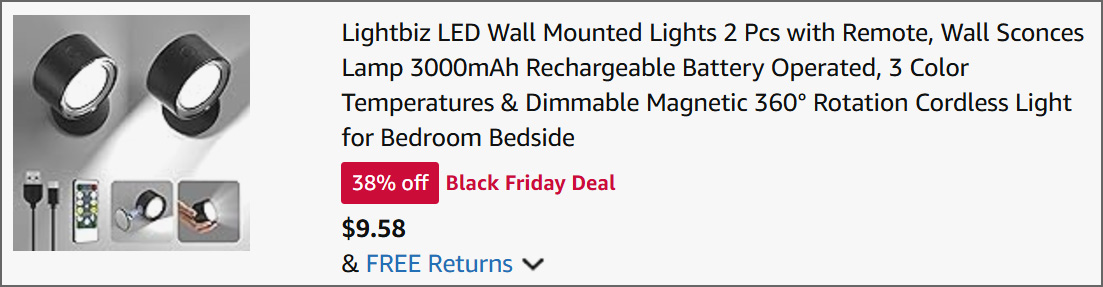 LED Wall Mounted Lights at Checkout