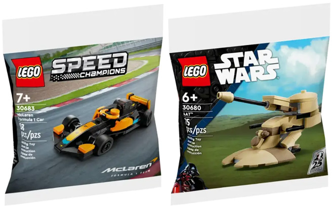 Lego Speed Champions McLaren Formula 1 Car and Lego Star Wars AAT Building Sets