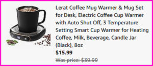 Lerat Coffee Mug Warmer Checkout Screen