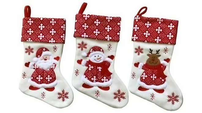 Lexi Home 18 Cheery Christmas Stockings 3Pc Set