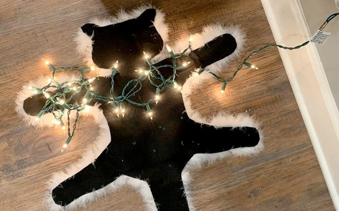 Light Up Fried Cat Rug Funny Christmas Lights Decoration Floor Aunt Bethanys Fried Pussycat