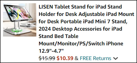 Lisen iPad Stand Holder Checkout