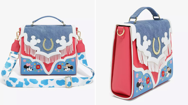 Loungefly Disney Mickey Mouse Western Crossbody Satchel Bag