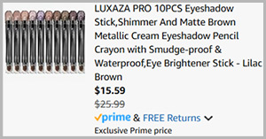 Luxaza Pro Eyeshadow Stick 10 Pack Screenshot