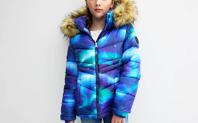 Madden Girl Faux Fur Hood Puffer Jacket