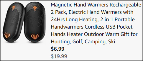 Magnetic Hand Warmers Rechargeable 2 Pack Checkout