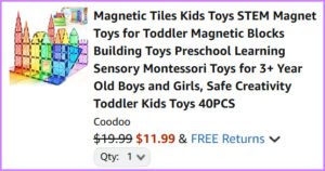 Magnetic Tiles Kids Toy at Checkout