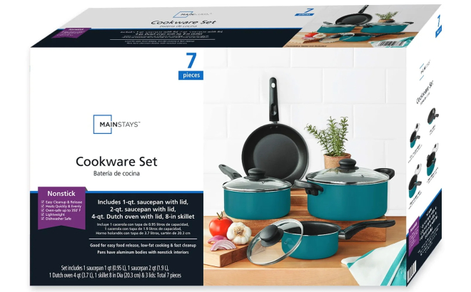 Mainstays 7 Piece Non Stick Cookware Set