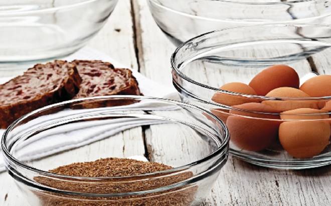 Mainstays Mixing Bowls Containing Eggs and Sugar