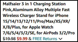 Malfsaier 3 in 1 Charging Station Order Summary