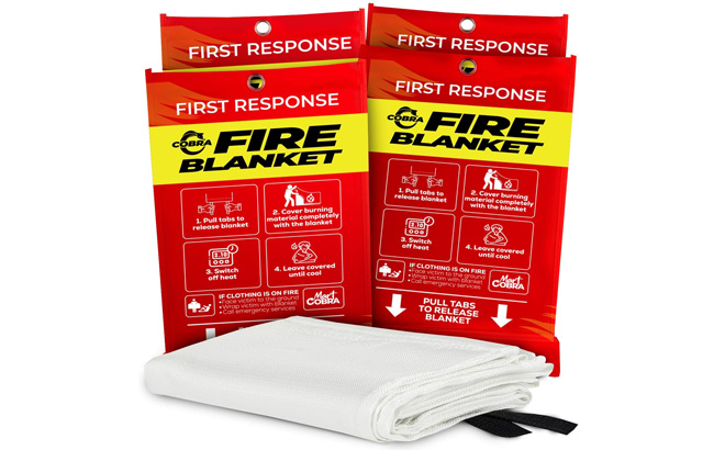 Mart Cobra Emergency Fire Blanket 4 Pack