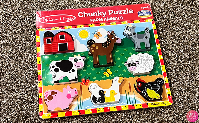 Melissa Doug Farm Wooden Chunky Puzzle