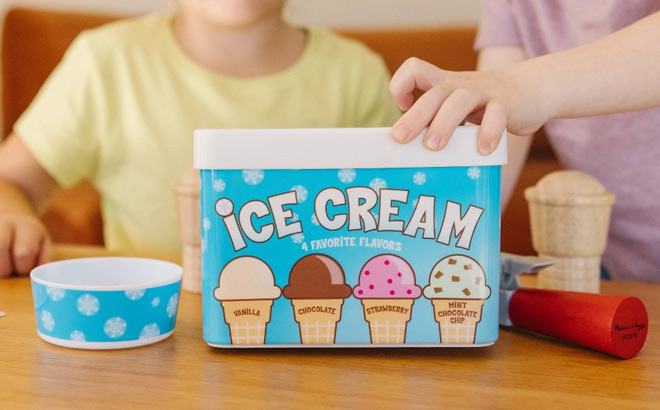 Melissa Doug Scoop Serve Ice Cream Set on the Table