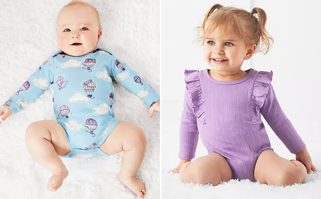 Members Mark Baby Long Sleeve Organic Cotton Bodysuits