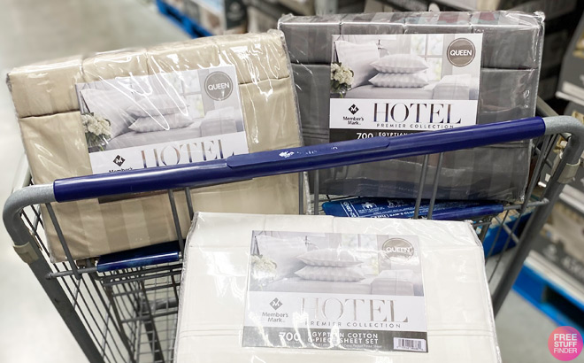 Members Mark Egyptian Cotton Hotel Premier Sheet Sets in Sams Club Carts