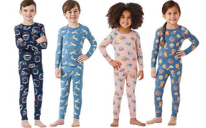 Members Mark Kids 4Piece Organic Cotton Pajama Set