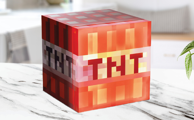 Minecraft Red TNT Square Mini Fridge Thermoelectric Cooler 6 7L