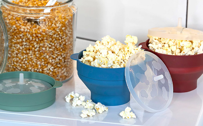 Mini Silicone Popcorn Makers 3 Pack