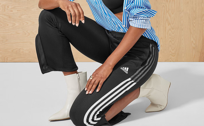 Model Wearing Adidas Pants