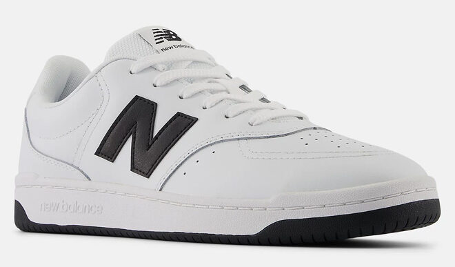 New Balance BB80 Shoe in White with Black Colors