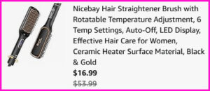 Nicebay Hair Straightener Brush Checkout Screen