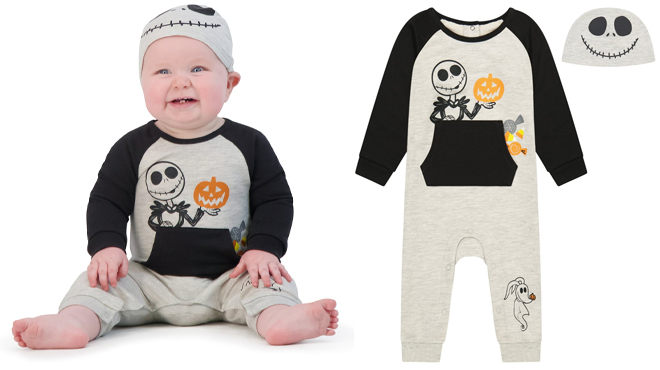 Nightmare Before Christmas Baby Coverall Hat Set