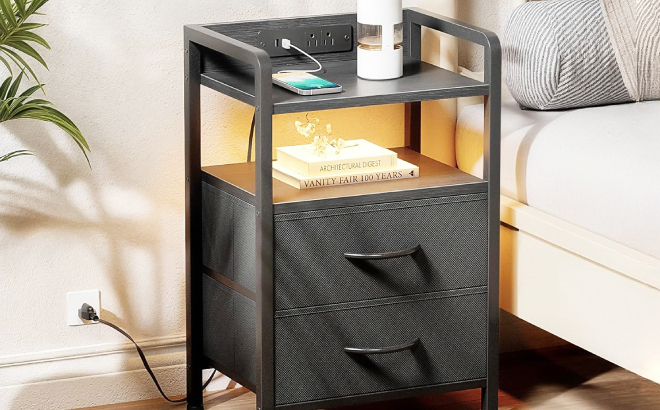 Nightstand with Charging Station