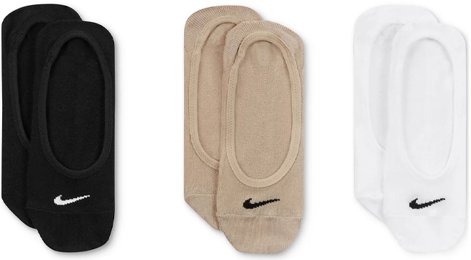 Nike Unisex Nike Lightweight Training Footie Socks 3 Pairs in Three Colors