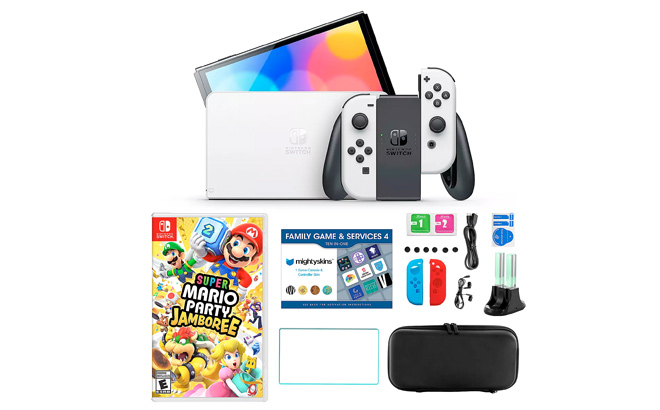 Nintendo Switch OLED 64GB w Super Mario Party Jamboree Bundle