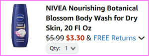 Nivea Body Wash at Checkout