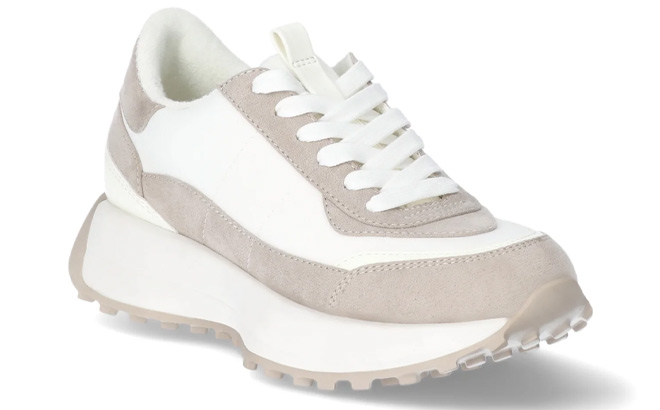 No Boundaries Womens Retro Inspired Sneaker in Cream Color