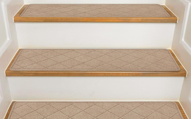 Non Slip Carpet Stair Treads with Reusable Adhesive