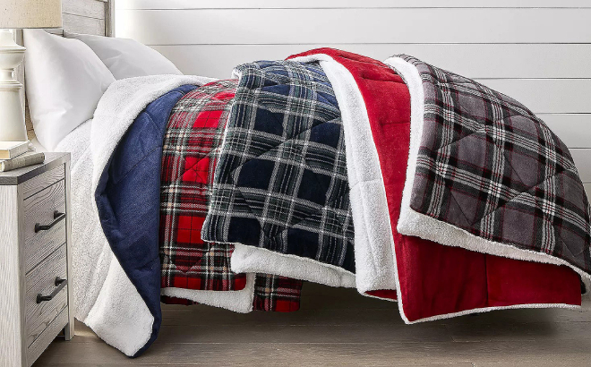 North Pole Trading Co Faux Minx to Sherpa Comforter