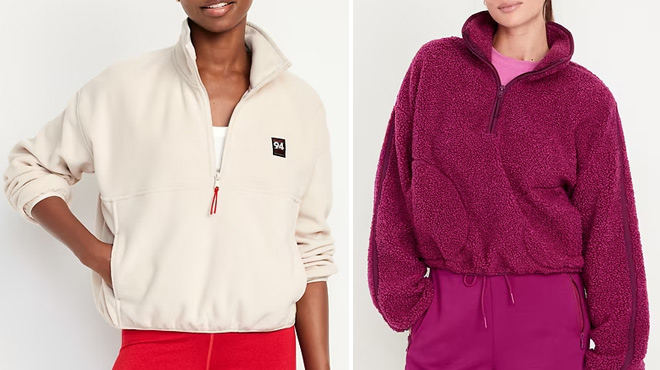 Old Navy Fleece Half Zip and Sherpa Quarter Zip