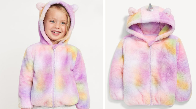 Old Navy Toddler Girls Unicorn Critter Hooded Jacket